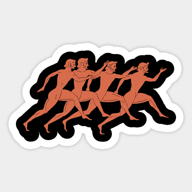 Ancient Greek Runners Olympic Athletes Running Sticker by oknoki